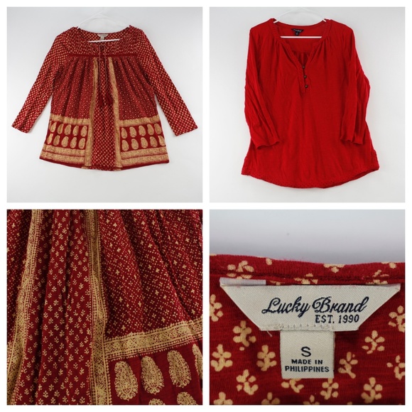 Lucky Brand Tops - Lucky Brand Womens Blouse Small Boho - 2 Shirts